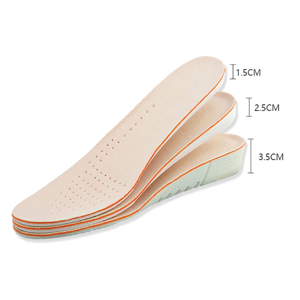 1 Cặp Miếng Lót Giày Thể Thao Unisex Tăng Chiều Cao 1.5-3.5cm