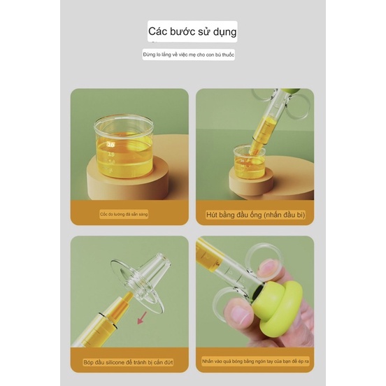 Bộ dụng cụ bón thuốc silicone có hộp đựng mềm mại, bón sữa, bón nước trái cây cho trẻ em siêu tiện lợi