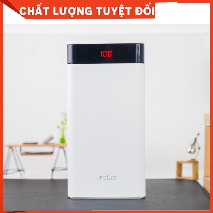 sạc dự phòng 20000mah ivalue new màu trắng