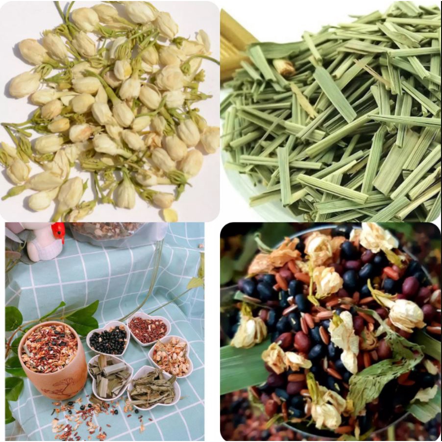 Trà Gạo Lứt huyết rồng, Đậu Đen Xanh Lòng, Hoa Nhài, Lá Dứa - Giảm cân, đẹp da - Hình thật