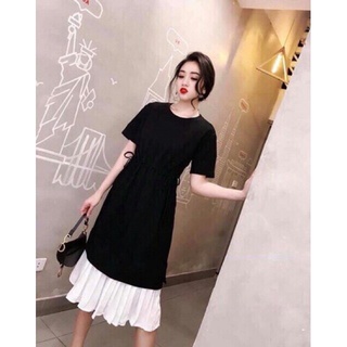 Váy đầm bầu dáng suông đuôi cá cotton siêu xinh