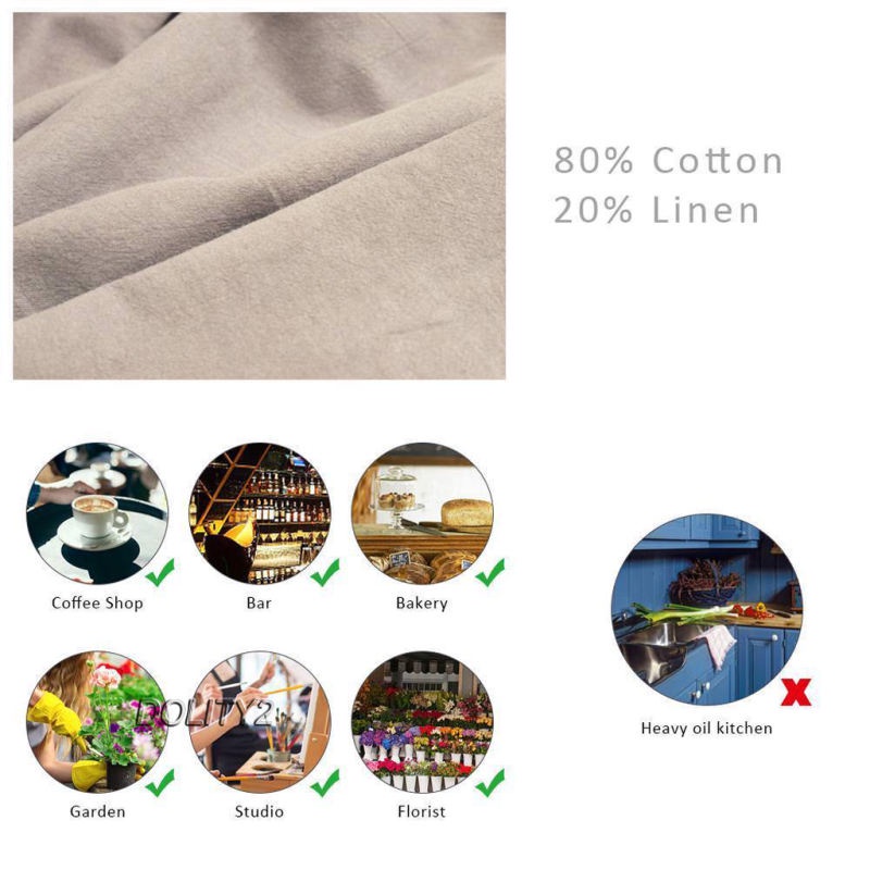 [Dolity2] Tạp Dề Cotton Lanh Retro Nhật Bản Mặc Thường Ngày Cho Quán Cà Phê / Nấu