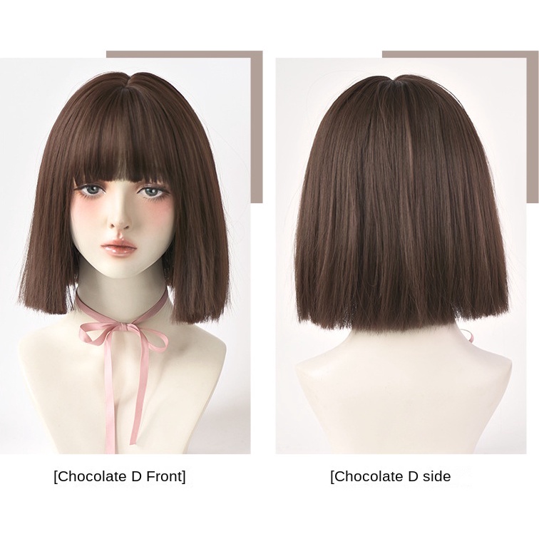 Bộ Tóc Giả Ngắn Ngang Vai Che Phủ Toàn Bộ Khuôn Mặt Dành Cho Nữ