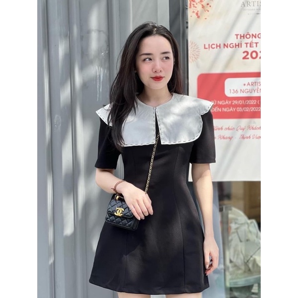 Váy Umi Cổ Viền Pha Trắng Tiểu Thư Có Ảnh Thật Kèm Video | BigBuy360 - bigbuy360.vn