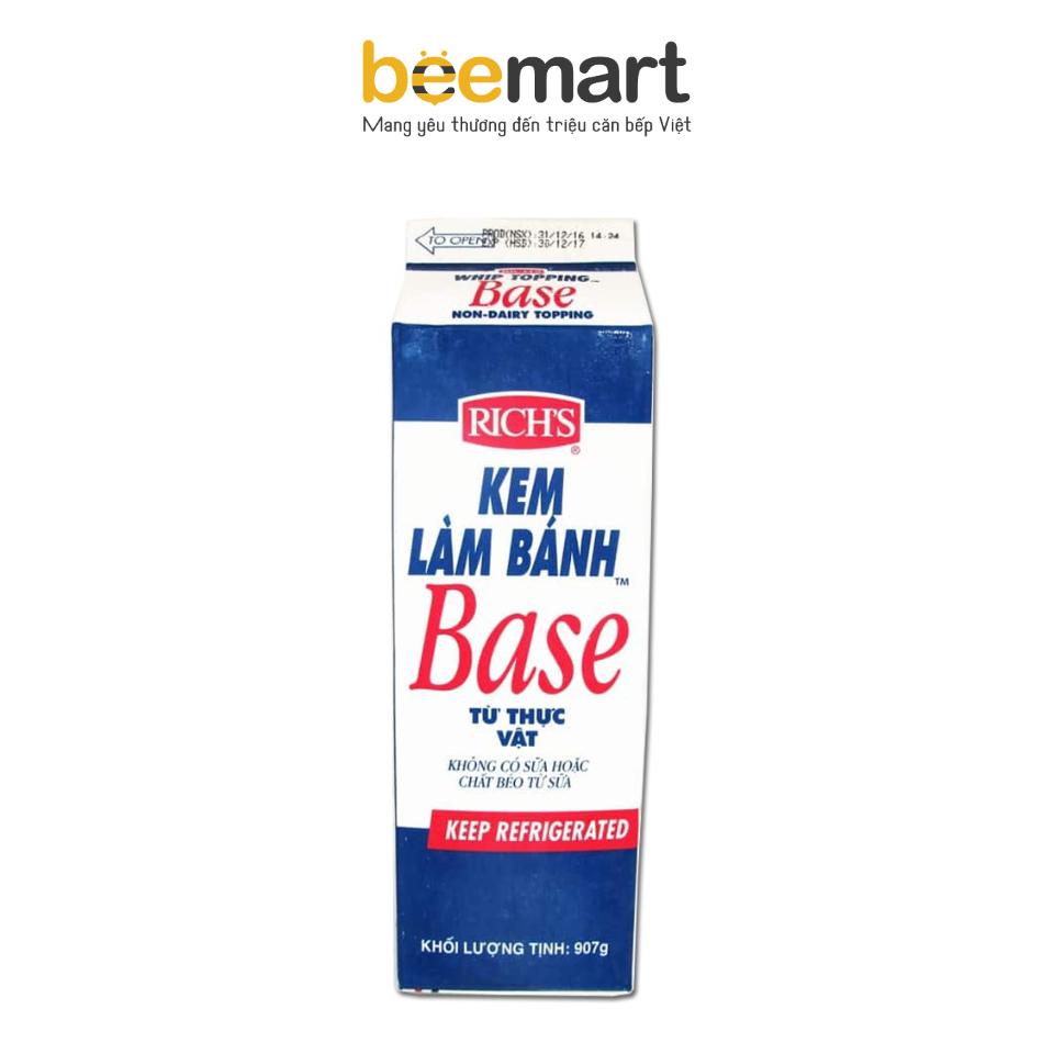 Kem tươi topping base rich’s – hộp cao 907g