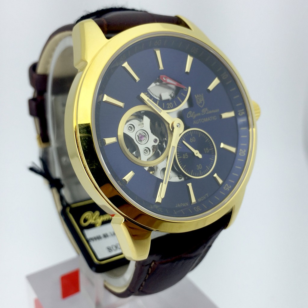 Đồng hồ nam OLYM PIANUS chính hãng OP9908-88.1AGK-GL, dây da