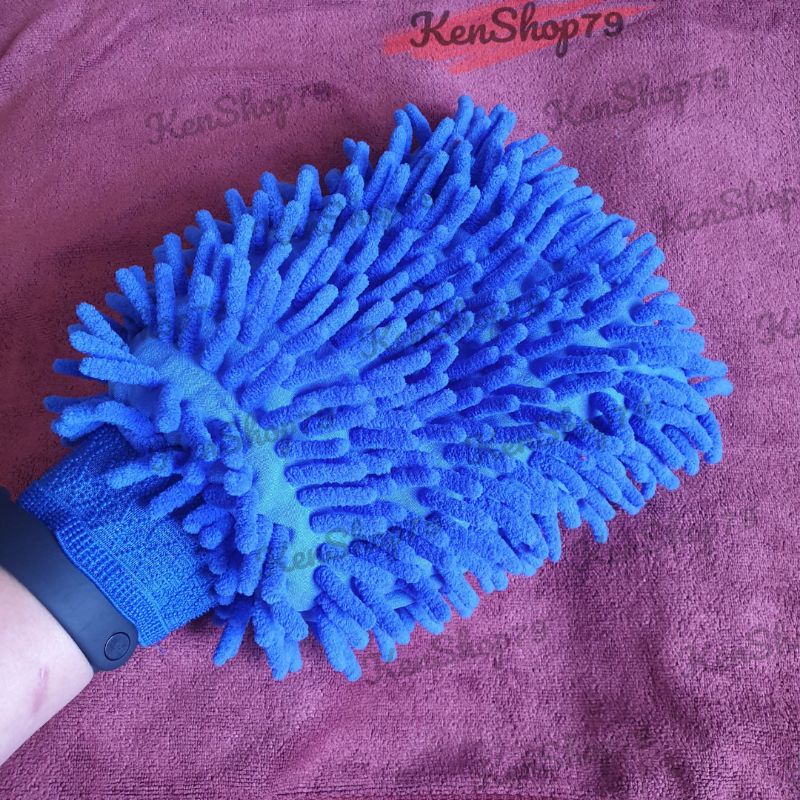 Găng Tay San Hô Microfiber Lau Rửa Ô Tô Xe Máy Siêu Mịn Tiện Dụng