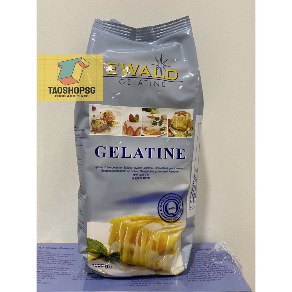 Bột Gelatine Ewald Đức 250 bloom NGUYÊN GÓI 1KG - Gelatine Ewald Đức QUY CÁCH gói 1 kg.