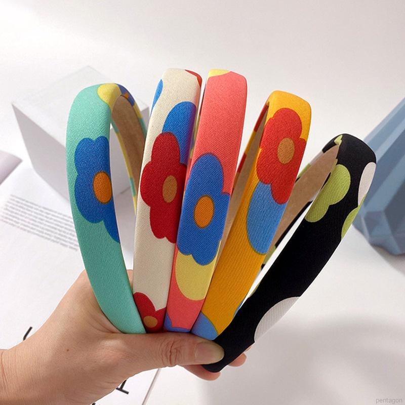 Băng đô cài tóc bằng vải đính hoa phong cách Hàn Quốc xinh xắn cho bé gái