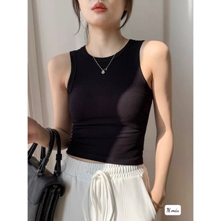 Áo tăm ba lỗ dáng áo crotop, dáng basic dễ phối đồ