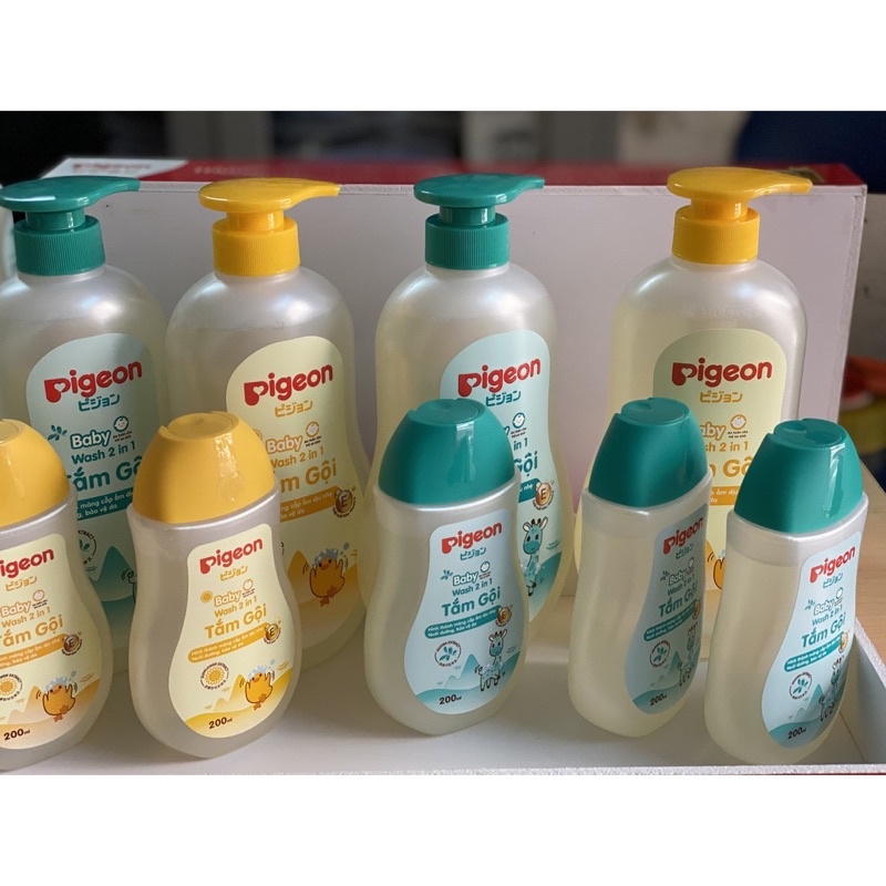 Sữa tắm pigeon 200ml sữa tắm gội cho bé sơ sinh pigeon 2 trong 1 dịu nhẹ hương Jojoba và hương Hướng dương