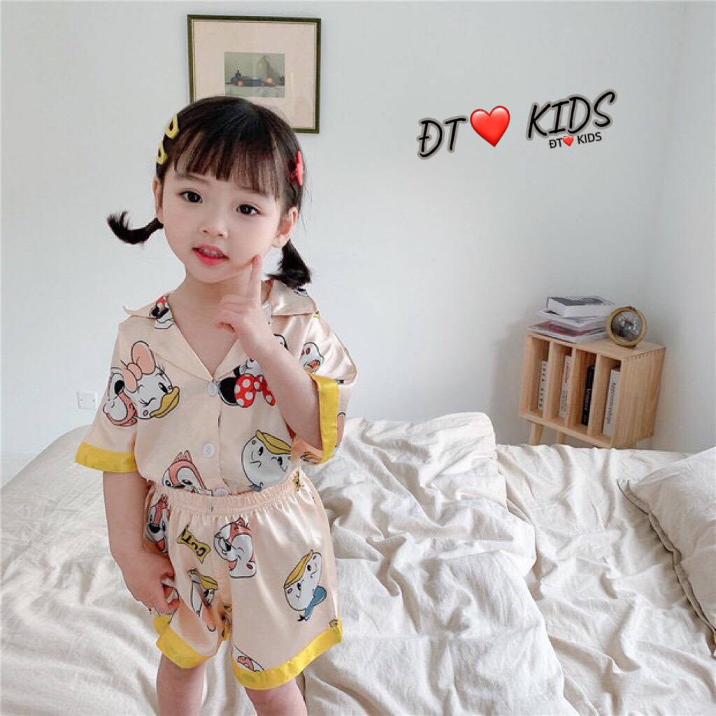 [SALE] Đồ bộ Pijama cộc tay chất gấm họa tiết mới mặc nhà cực đẹp cho bé (V565)