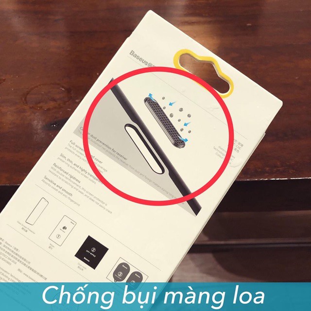 Kính Full Màn Hình Baseus chống bụi, chống nước vào màng loa cho iPhone 6 -&gt; XsM