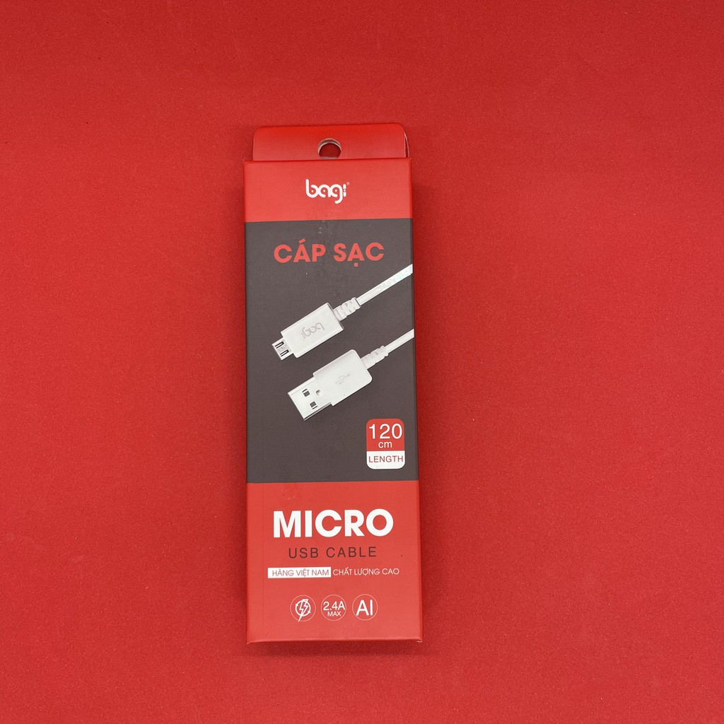 Dây cáp sạc Micro-USB dài 1.2m Bagi MB120|Trùm Giá Rẻ