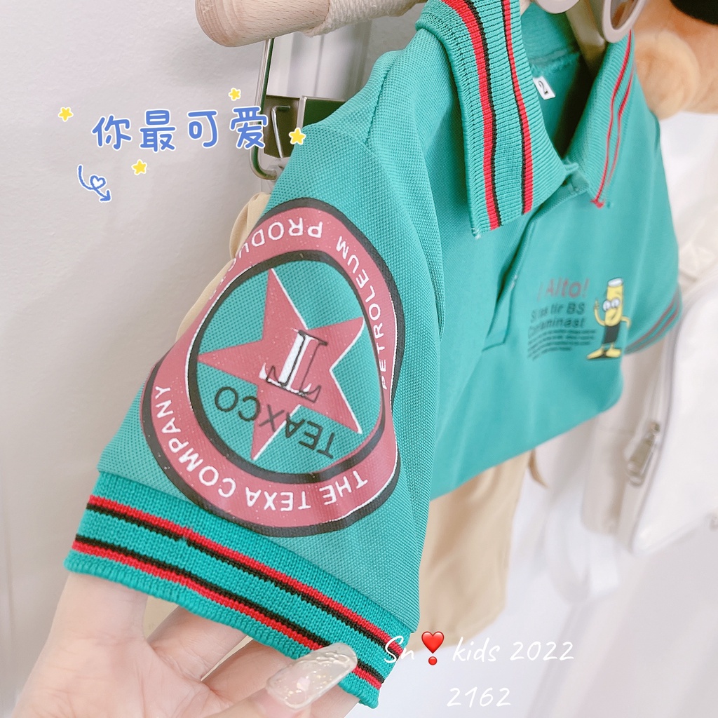 Quần áo bé trai, set bộ áo có cổ họa tiết ALTO kèm quần kaki mềm túi hộp cực chất cho bé