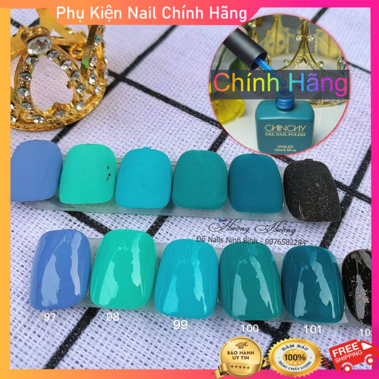 Set sơn gel móng tay 6 màu, sơn chinchy cao cấp màu xanh chính hãng