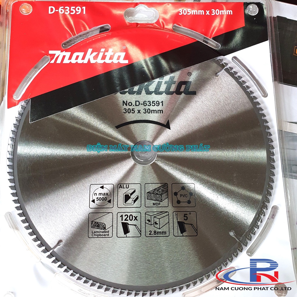 Lưỡi cắt 305mmx120 răng dùng cho gỗ MDF, nhôm, nhựa Makita D-63591