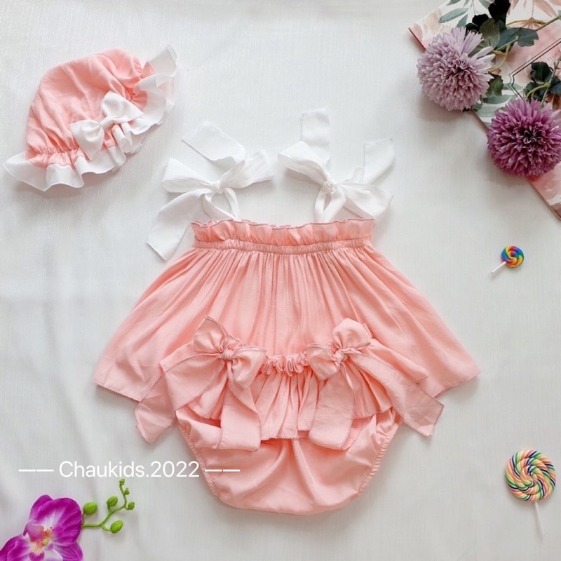 HỒNG 3CT Set đũi lạnh tặng mũ cho bé mã 43060