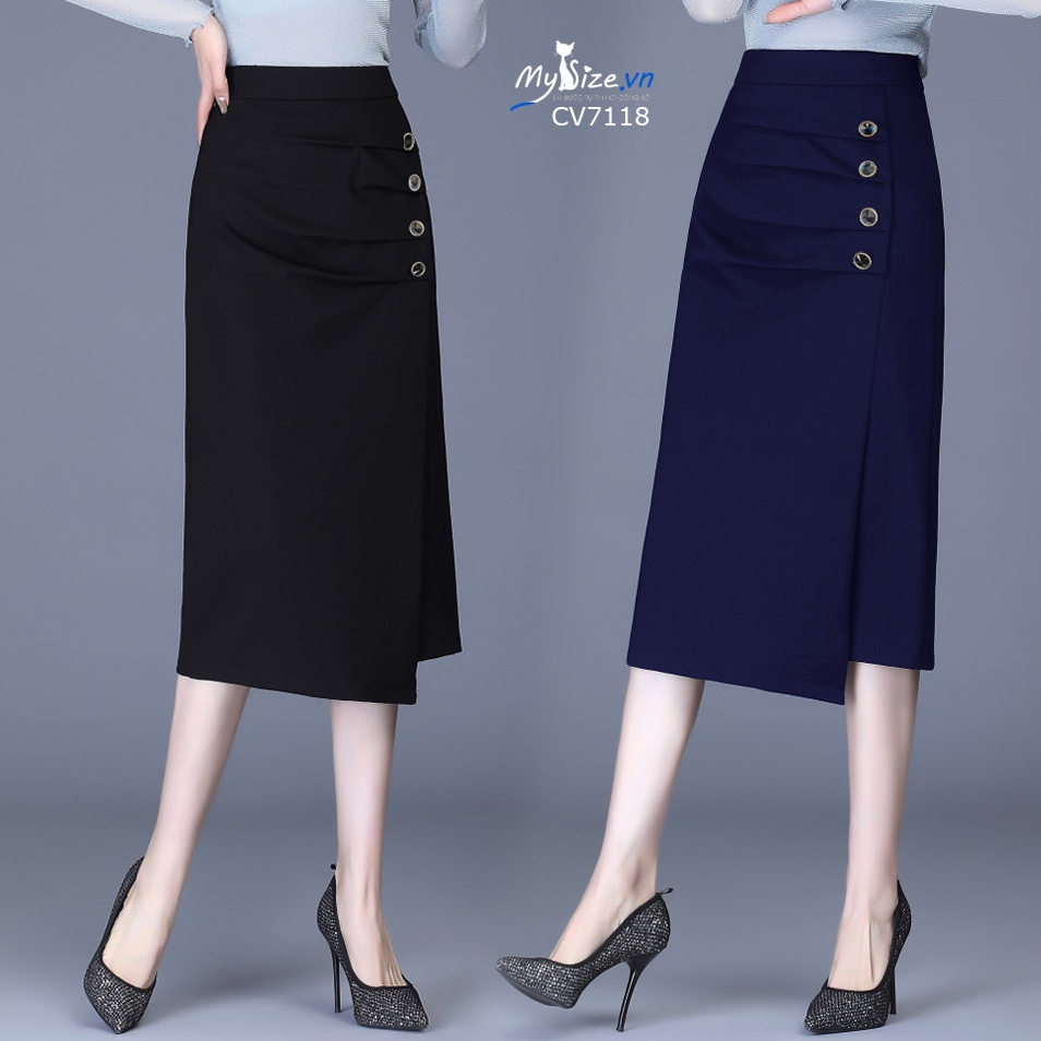 Chân váy cao cấp đính cúc cá tính CV7118 - MYSIZE