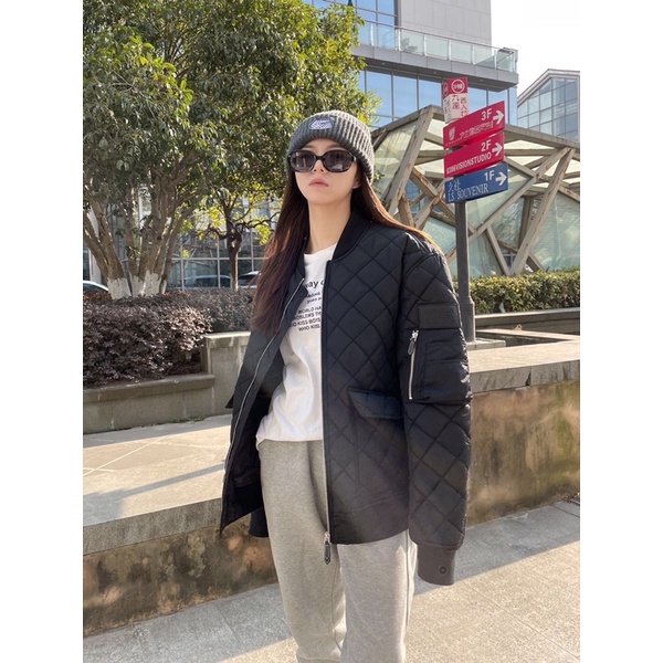 Áo khoác bông ấm áp cho nữ thương hiệu Burberry cao cấp mẫu mới màu trơn đơn giản