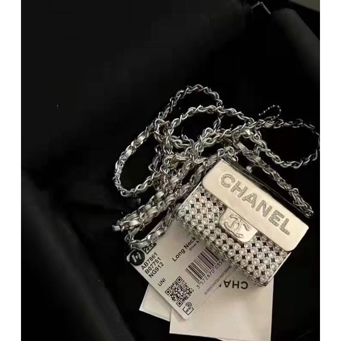 Túi Chanel Mini Mặt dây chuyền Vòng cổ S925 Bạc Kim cương