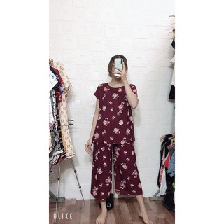 Bộ mặc nhà trung niên chất liệu lanh tole B11