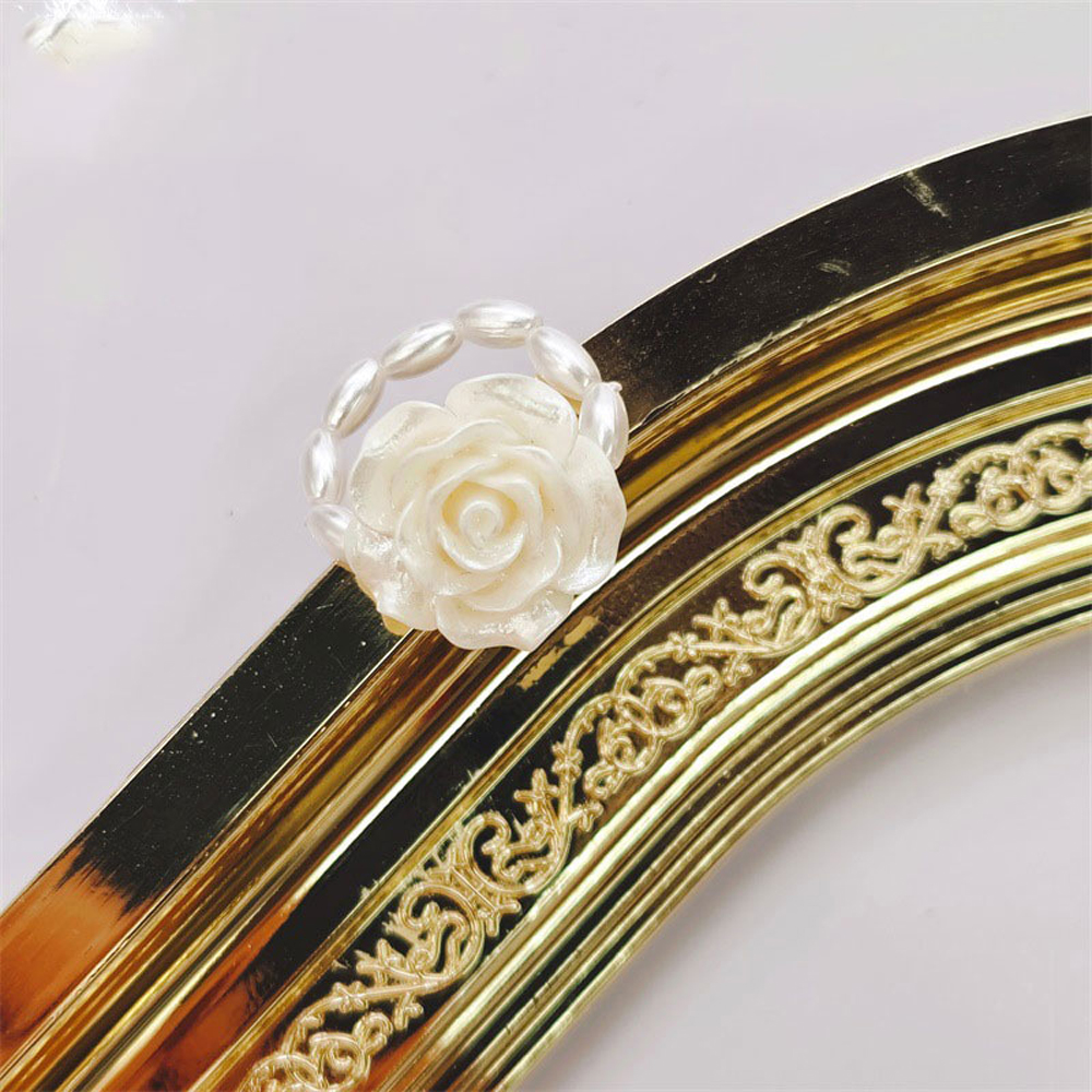 Nhẫn Đeo Tay Kim Loại Đính Ngọc Trai Giả Vintage Cho Nữ