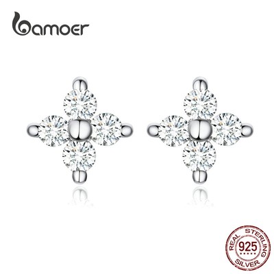 Bamoer Bông Tai bạc 925 Hình Hoa Thời Trang Công Sở Cho Nữ