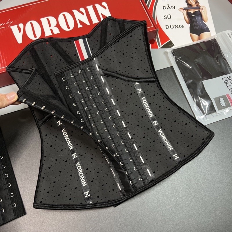 Đai nịt bụng latex VORONIN che mỡ lưng TẶNG LÓT + TẶNG NỚI+ TẶNG THƯỚC )