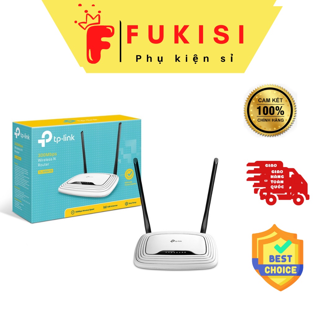 [TP-Link Sale] Bộ Phát Wifi TP-Link 841N - phát sóng cực khoẻ, phủ sống rộng, ổn định - Fukisi