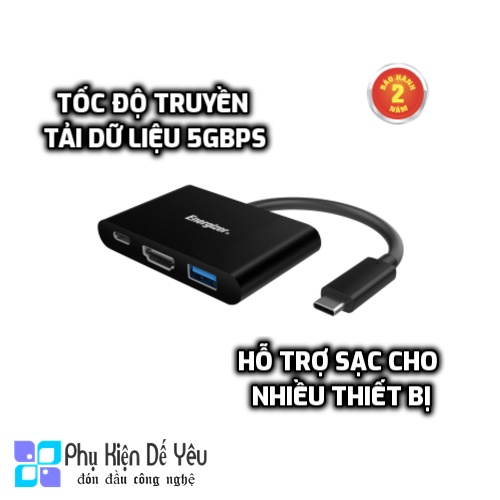 Bộ chuyển USB-C3.1 Hub Energizer HC303CV USBA/USB-C/HDMI