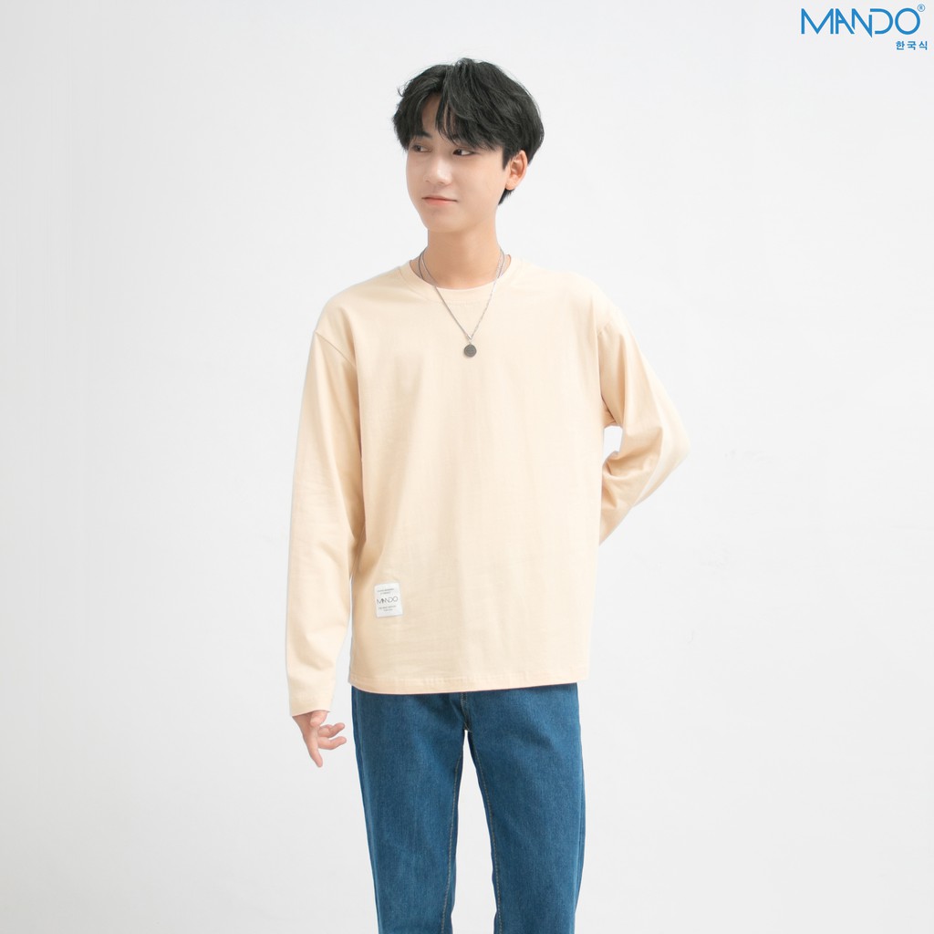 Áo Nỉ Thu Đông Giữ Nhiệt Nam Dài Tay MANDO Chất Cotton Hàn Form Suông Rộng Nhiều Màu Basic Unisex Hàn Quốc NDN071