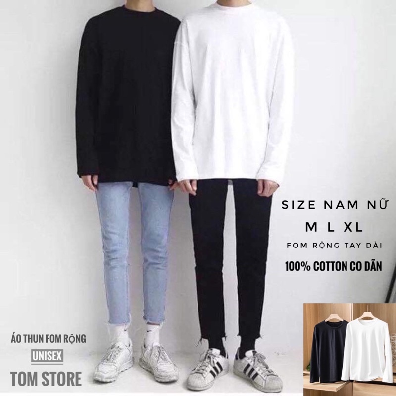 Áo thun dài tay nam nữ  form rộng , sweater , Unisex , longtee 100%% cotton co dãn cao cấp | BigBuy360 - bigbuy360.vn