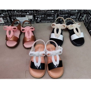 Dép nhựa thơm sandal Melissa quai nơ 🎀 hồng,trắng,kem cho bé gái