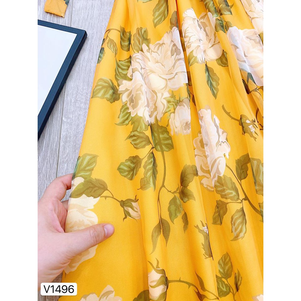 Váy maxi hoa vàng 2 day V1496 - Đẹp Shop DVC (Kèm ảnh thật do shop tự chụp)