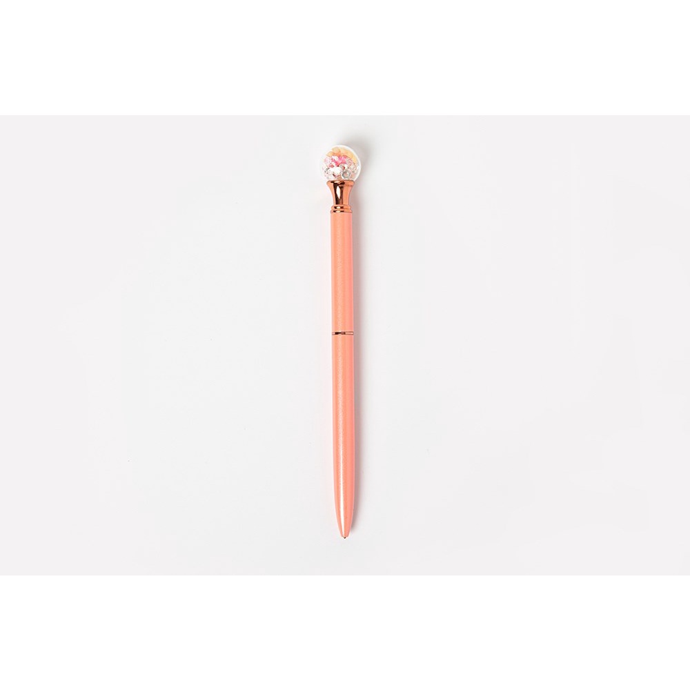 Bút Bi ARTBOX Màu Hồng Gold Gắn Hoa Thủy Tinh Trang Trí