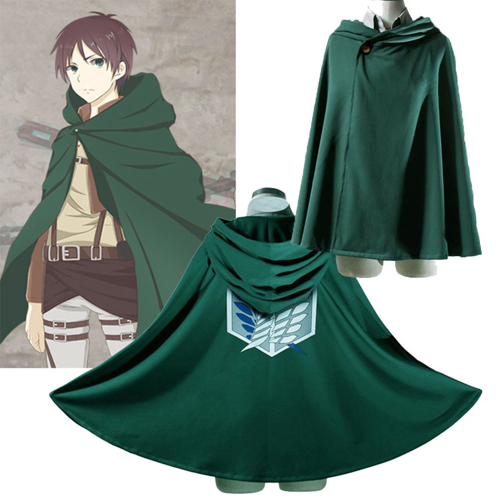 EPOCH Men Anime Clothes Japanese Cosplay Costume Attack on Titan Cloak Women Fashion Scouting Legion Shingeki no Kyojin Green Hoodie/Multicolor