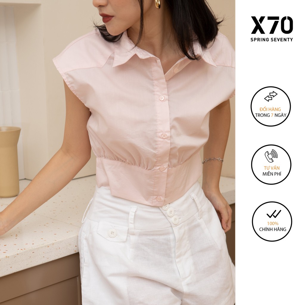 Áo Sơ Mi Nữ Croptop Thiết Kế Cọc Tay Thời Trang X70 - 01440012