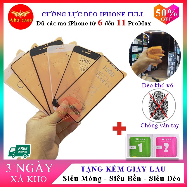 [Free Ship+Giá Sỉ] Cường lực dẻo chống vân tay Iphone 6,6s, 6 plus,7,8 Plus,X, Xs, Xr, Xs Max, 11 Pro, 11 Pro Max, 100D | WebRaoVat - webraovat.net.vn