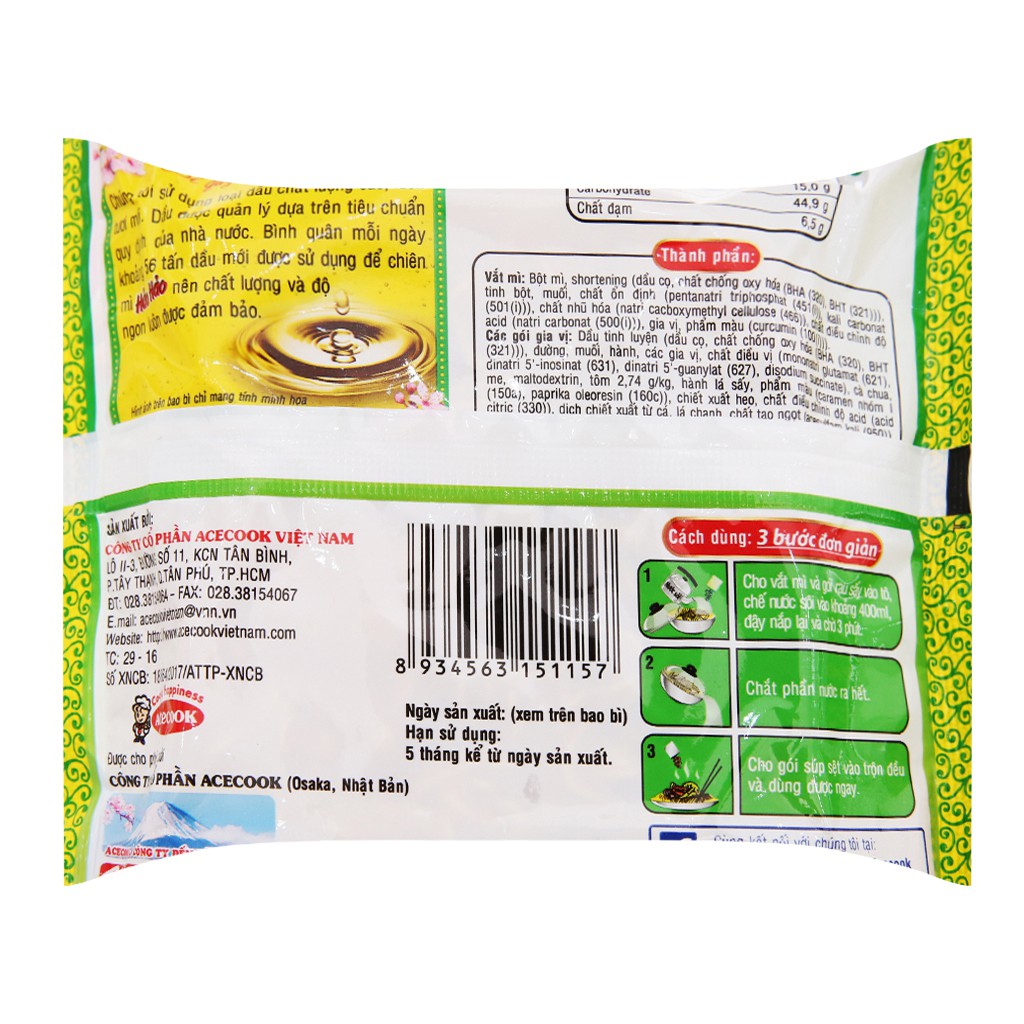 mì hảo hảo xào khô chua ngọt 75g 1 block 5 gói | BigBuy360 - bigbuy360.vn