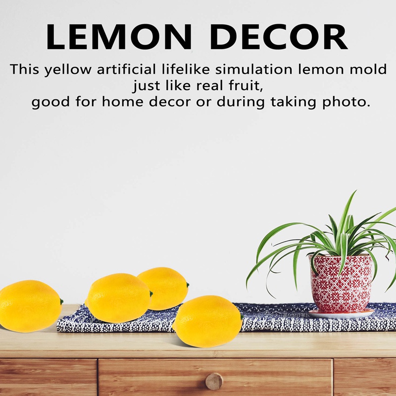 Set 20 Quả Chanh Giả Màu Vàng Dùng Để Trang Trí 3 Inch X 2 Inch