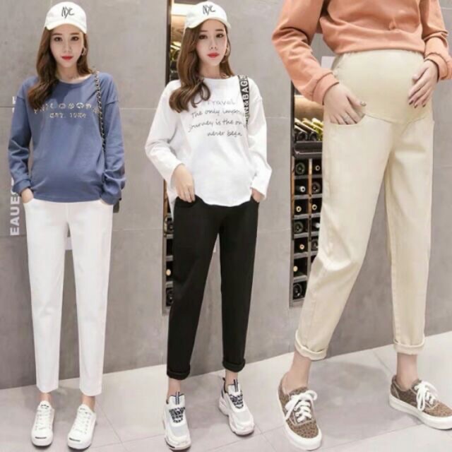 Quần bầu kaki dáng baggy có đáp bụng size S đến 2XL
