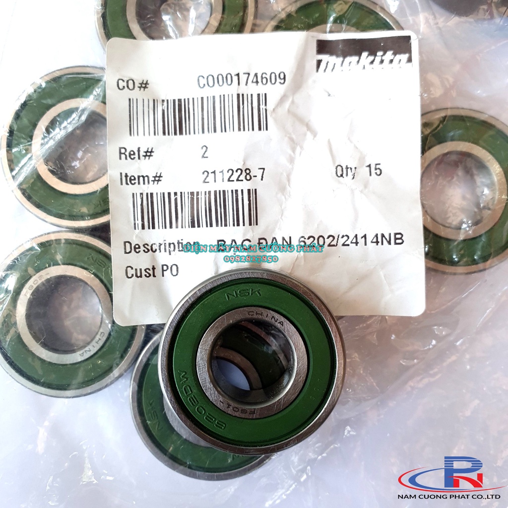 Vòng bi bạc đạn 6202DDW NSK lắp máy Makita 211228-7