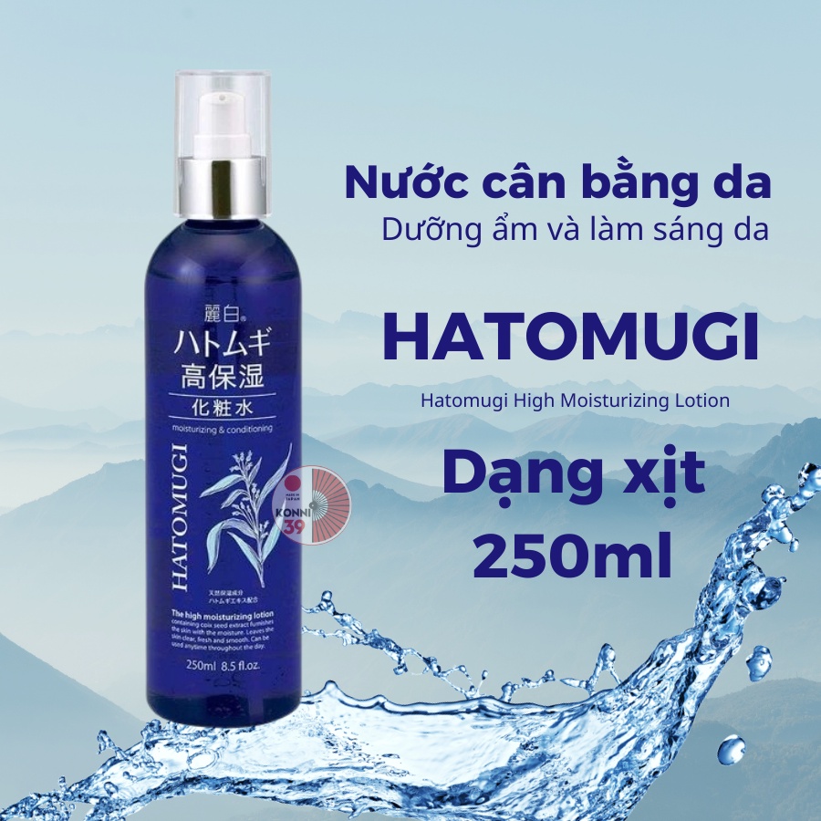 Nước dưỡng ẩm sâu và làm sáng da Hatomugi KUMANO 250ml dạng xịt chiết xuất ý dĩ Nhật - Konni39