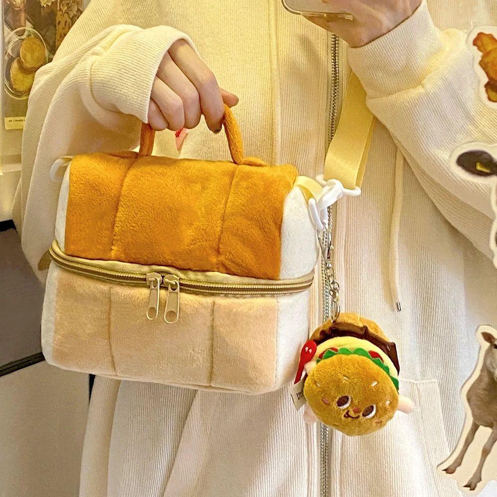 ELEGANT Túi Đựng Mỹ Phẩm Phối Lông Xù Đáng Yêu Cho Nữ