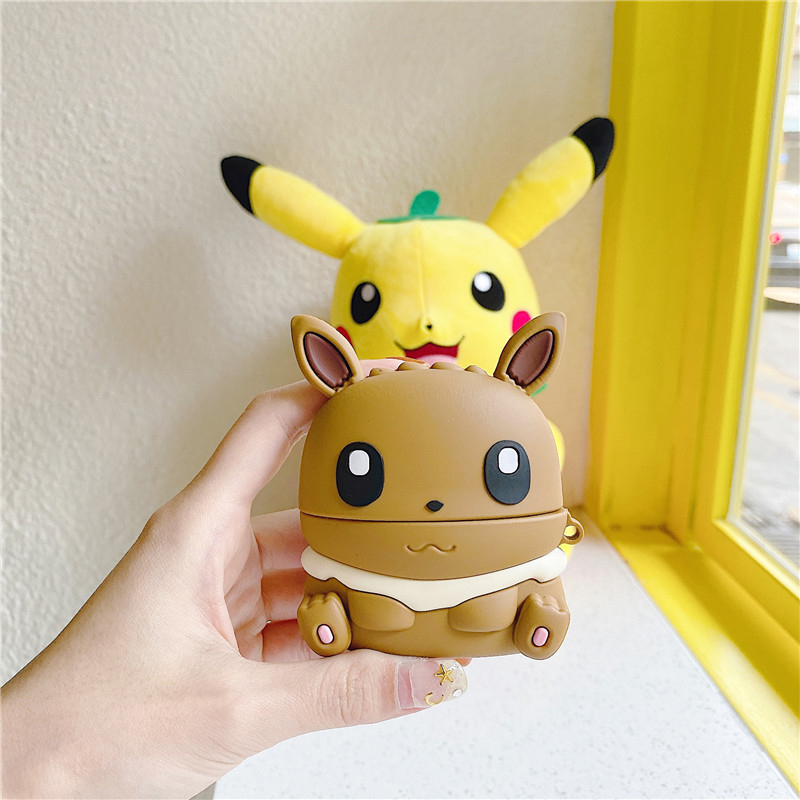 Vỏ bảo vệ hộp sạc không dây phong cách Pokemon thích hợp cho Airpods 1/2/3