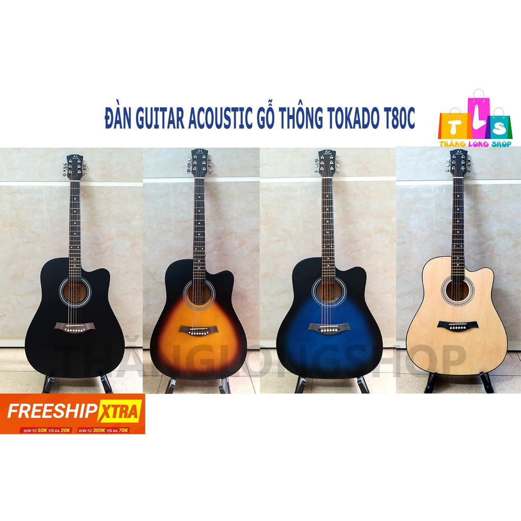 [Guitar giá rẻ] Đàn ghita Acoustic Tokado T-80C - Acoustic guitar Tokado T80C (Tặng kèm bao và Pick gảy)