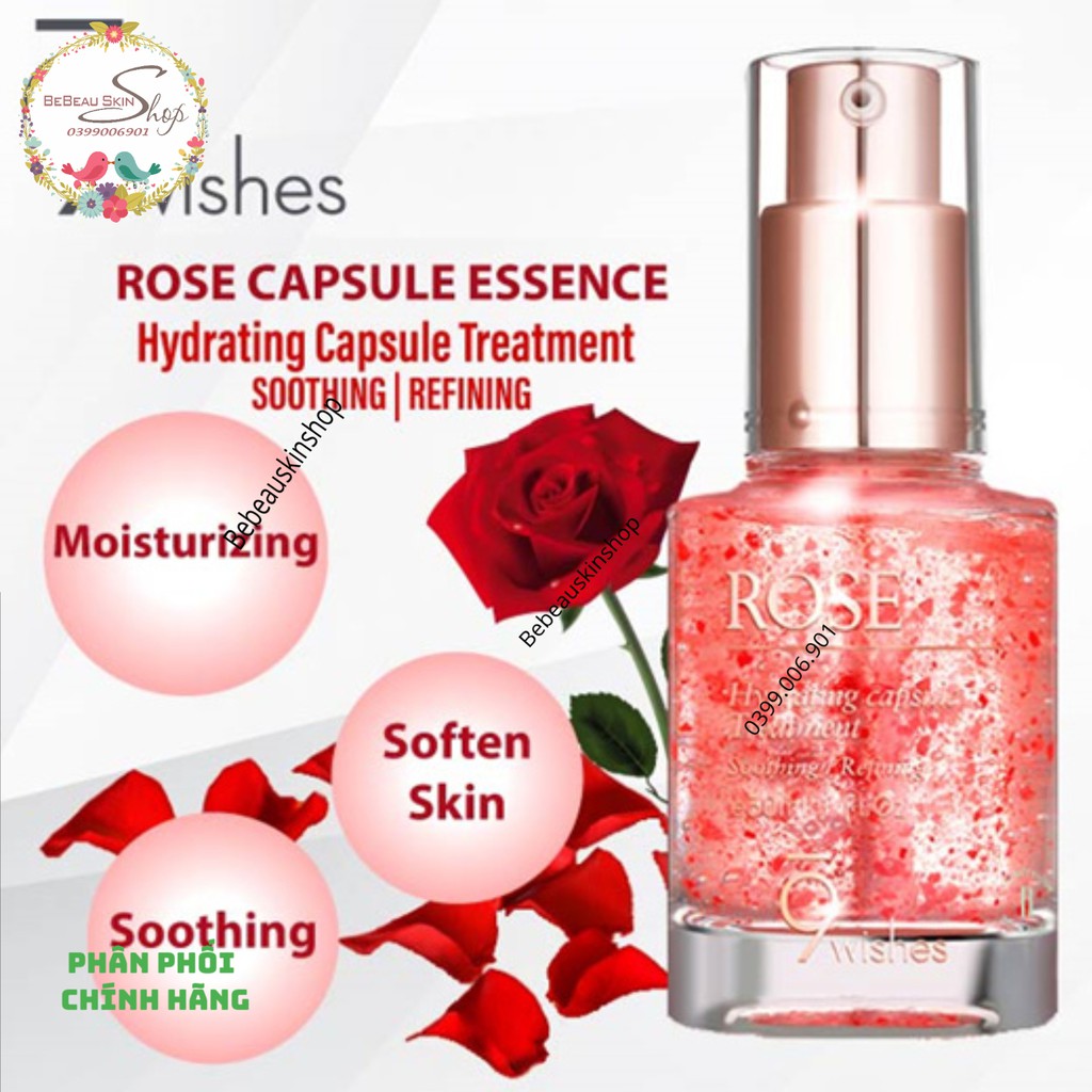 9wishes - Tinh Chất 9 wishes Rose Hydrating Capsule Treatment - 30ml