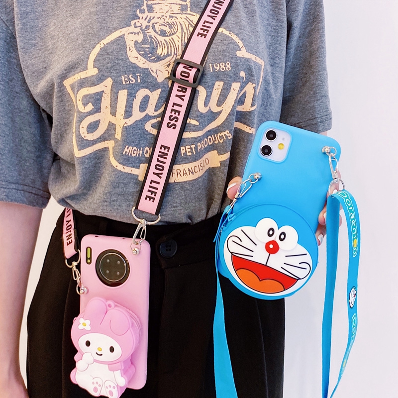 New Cartoon melody Doraemon Zipper Wallet Phone Case samsung J2 J3 J5 J4 J7 PRO J6 prime A6 A8 plus cover