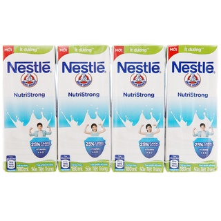 Thùng 48 hộp sữa tiệt trùng ít đường/có đường/ dâu/socola/việt quất Nestlé NutriStrong 180ml